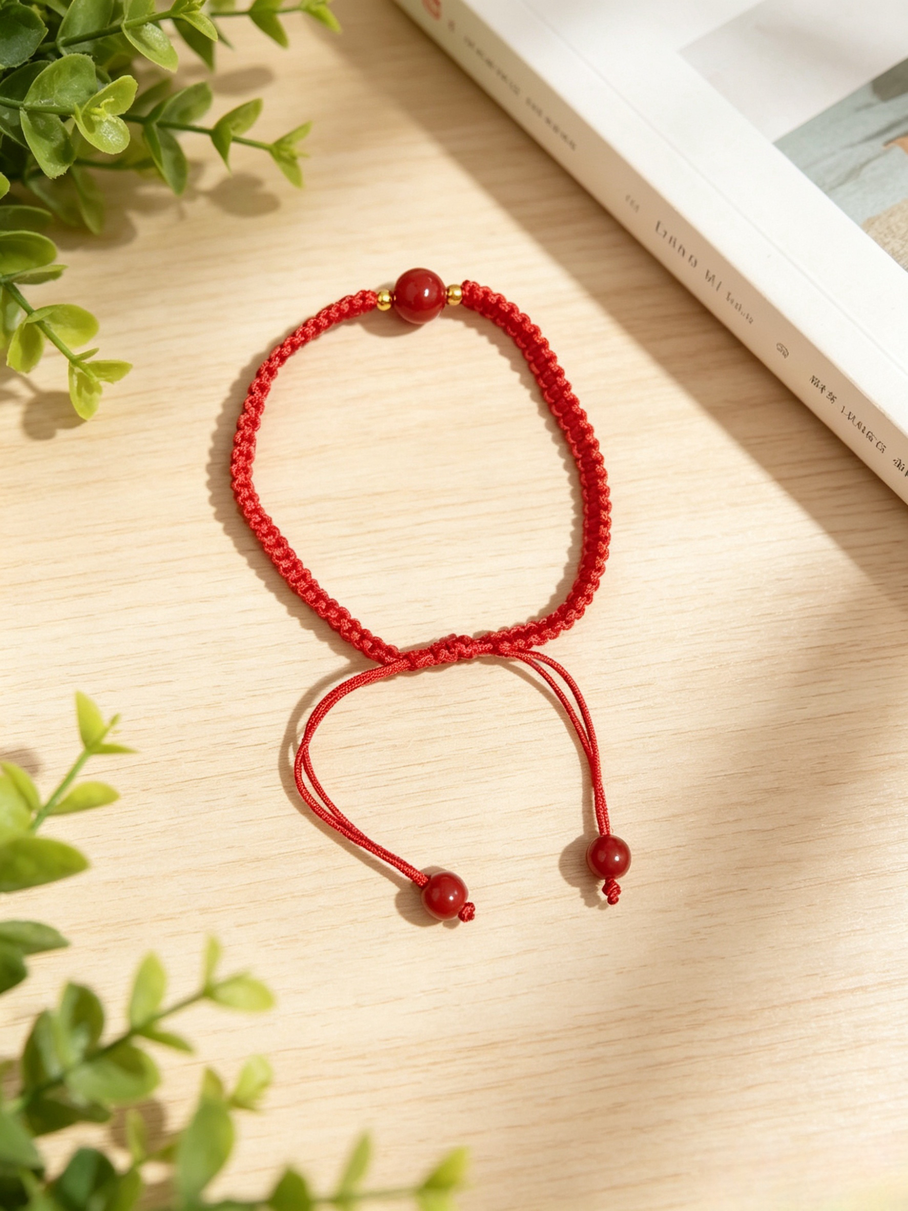 Fine Jewelry & Watches Photos - Adjustable Red String Bracelet with Cinnabar