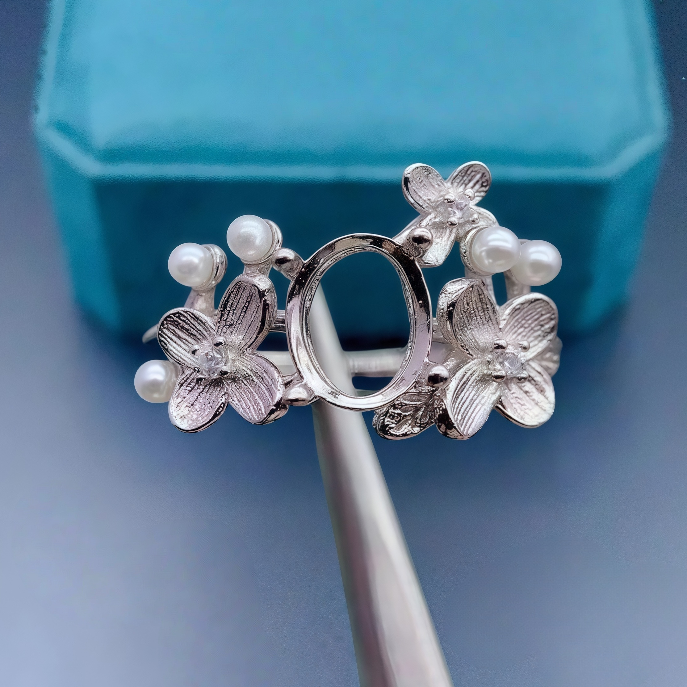 Sterling Silver Ring - Setting 6*8mmEllipse Stone Fashion DIY Empty