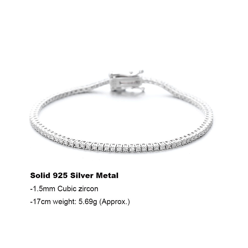 YLMyself 925 Sterling Silver T - Tennis Bracelet Cubic ulasan dan harga