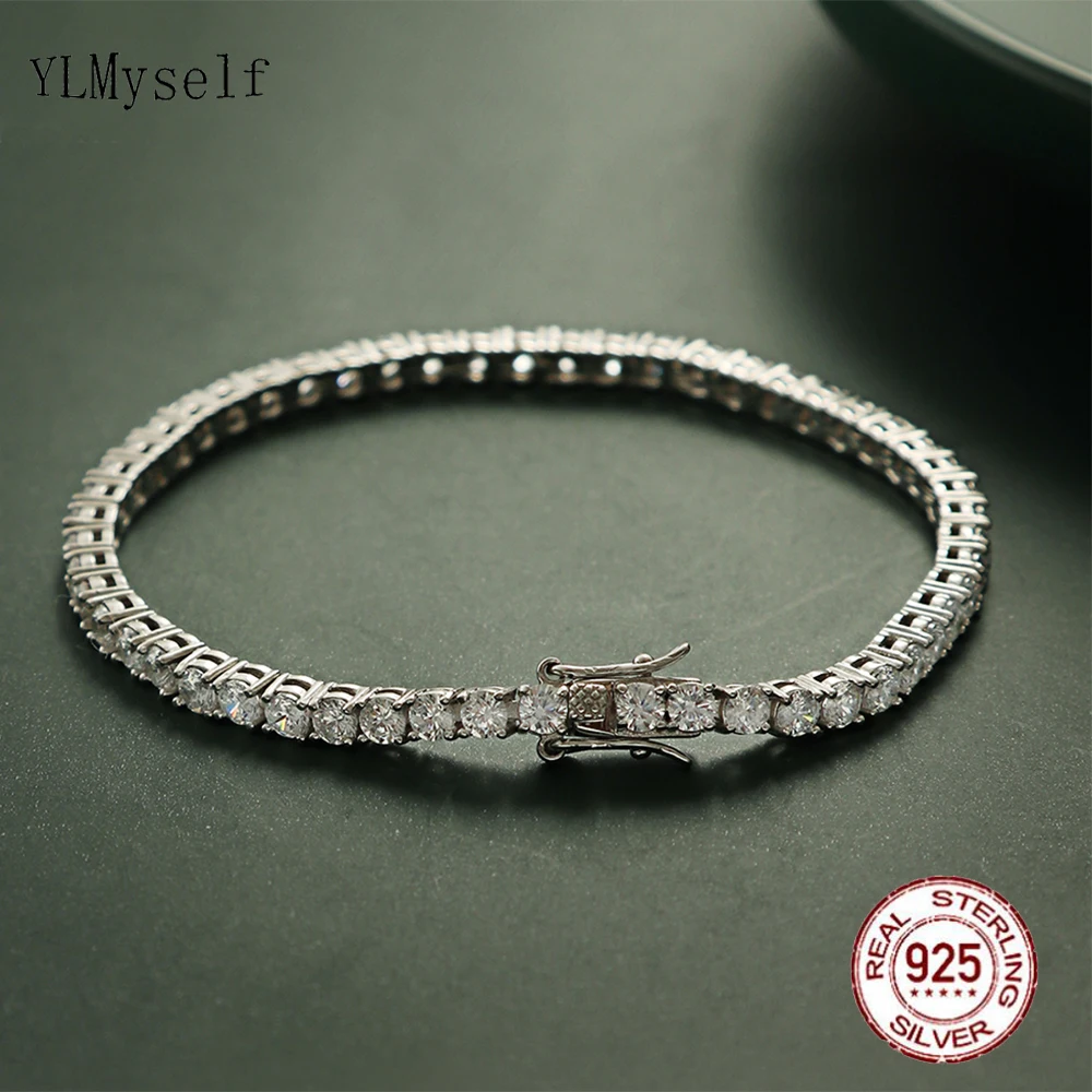 Solid Silver Fine Jewelry Chai - Tennis Bracelet Cubic ulasan dan harga