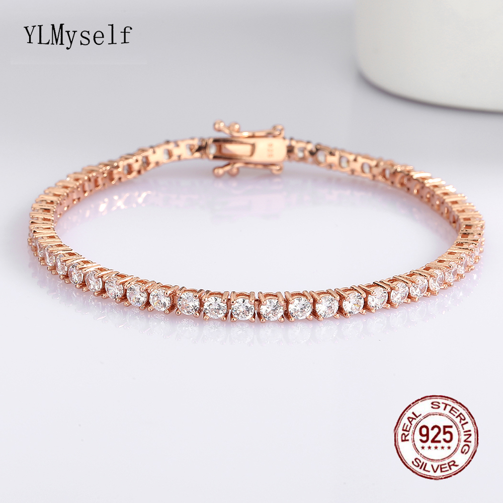 Solid Silver Fine Jewelry Chai - Tennis Bracelet Cubic ulasan dan harga