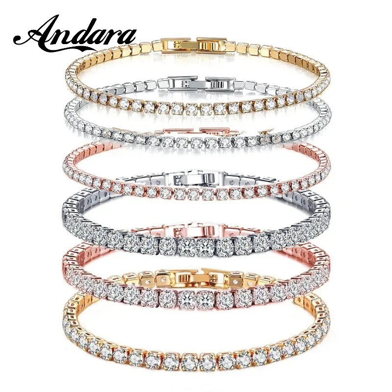 925 Sterling Silver Rose Gold  - Tennis Bracelet Cubic ulasan dan harga