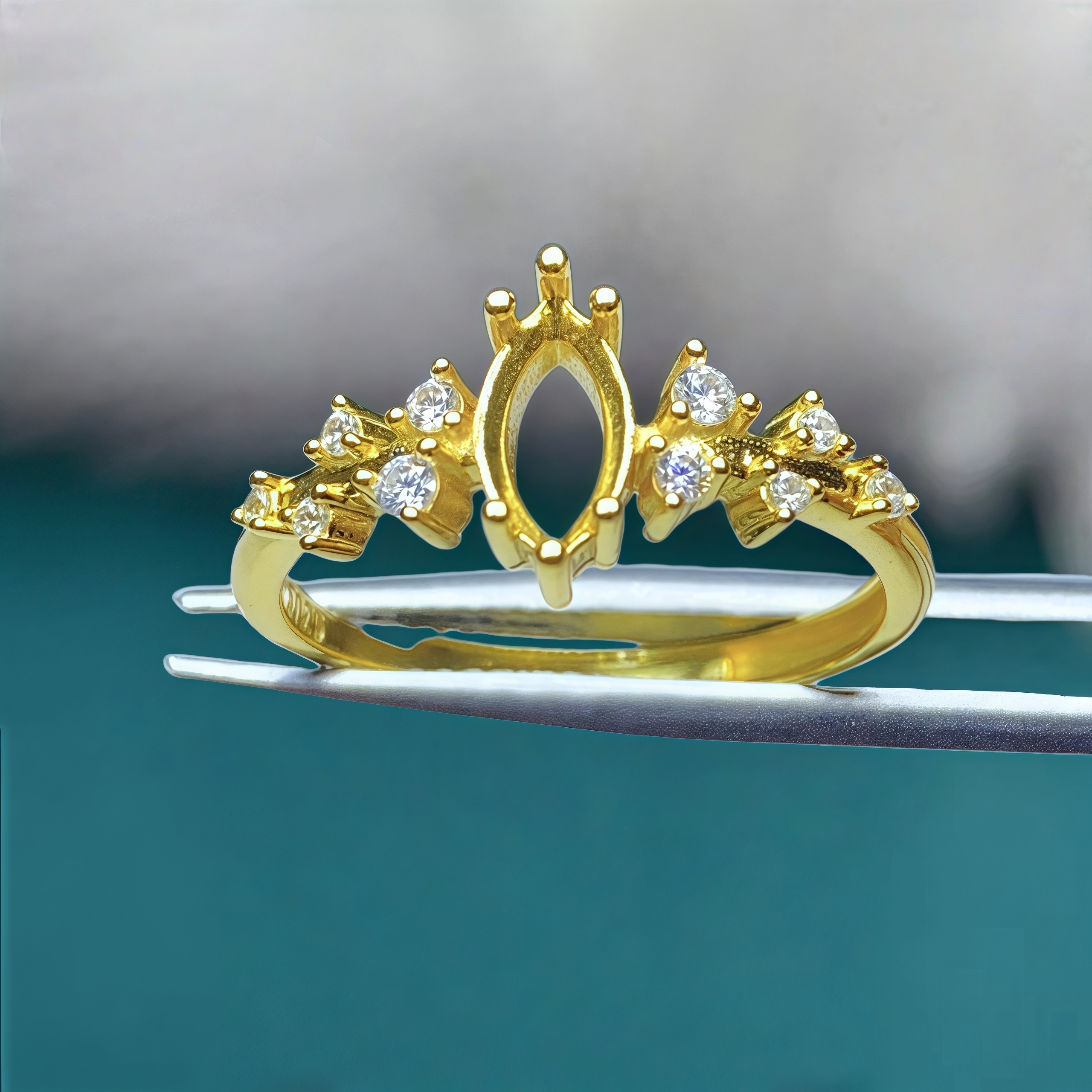 Setting 4*8mmHorse eye Shape S - Sterling Silver Ring ulasan dan harga