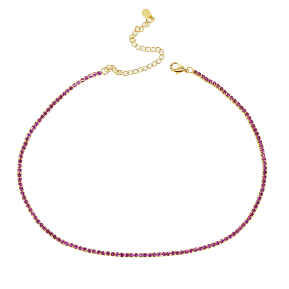 clear cz tennis chain choker n - Tennis Bracelet Cubic ulasan dan harga