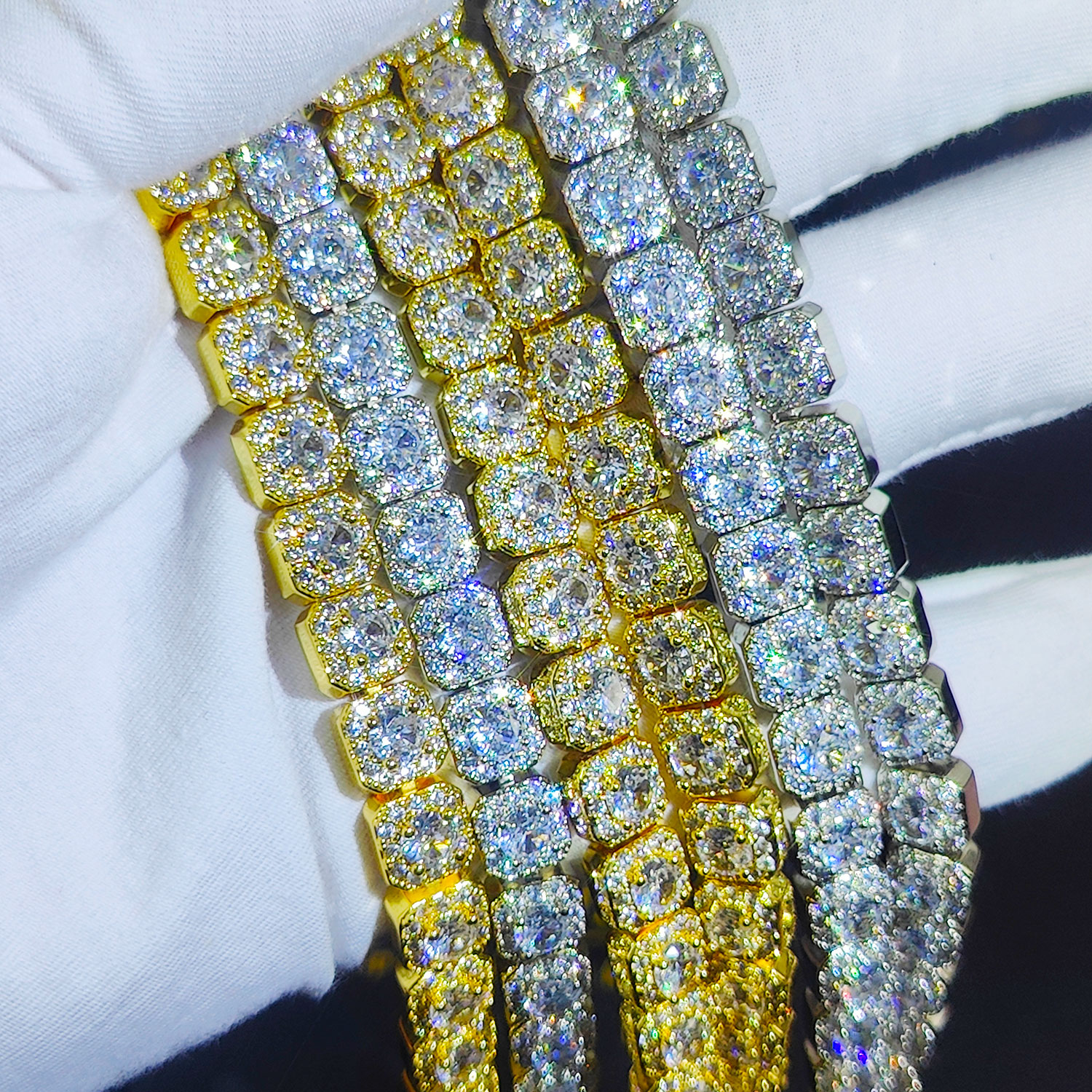 Clustered Diamond Tennis Chain - Tennis Bracelet Cubic ulasan dan harga