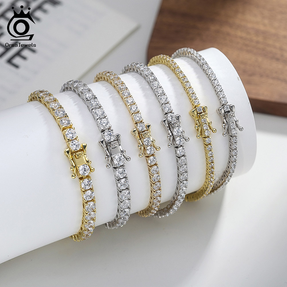 ORSA JEWELS 2mm 3mm 4mm 5A Cub - Tennis Bracelet Cubic ulasan dan harga