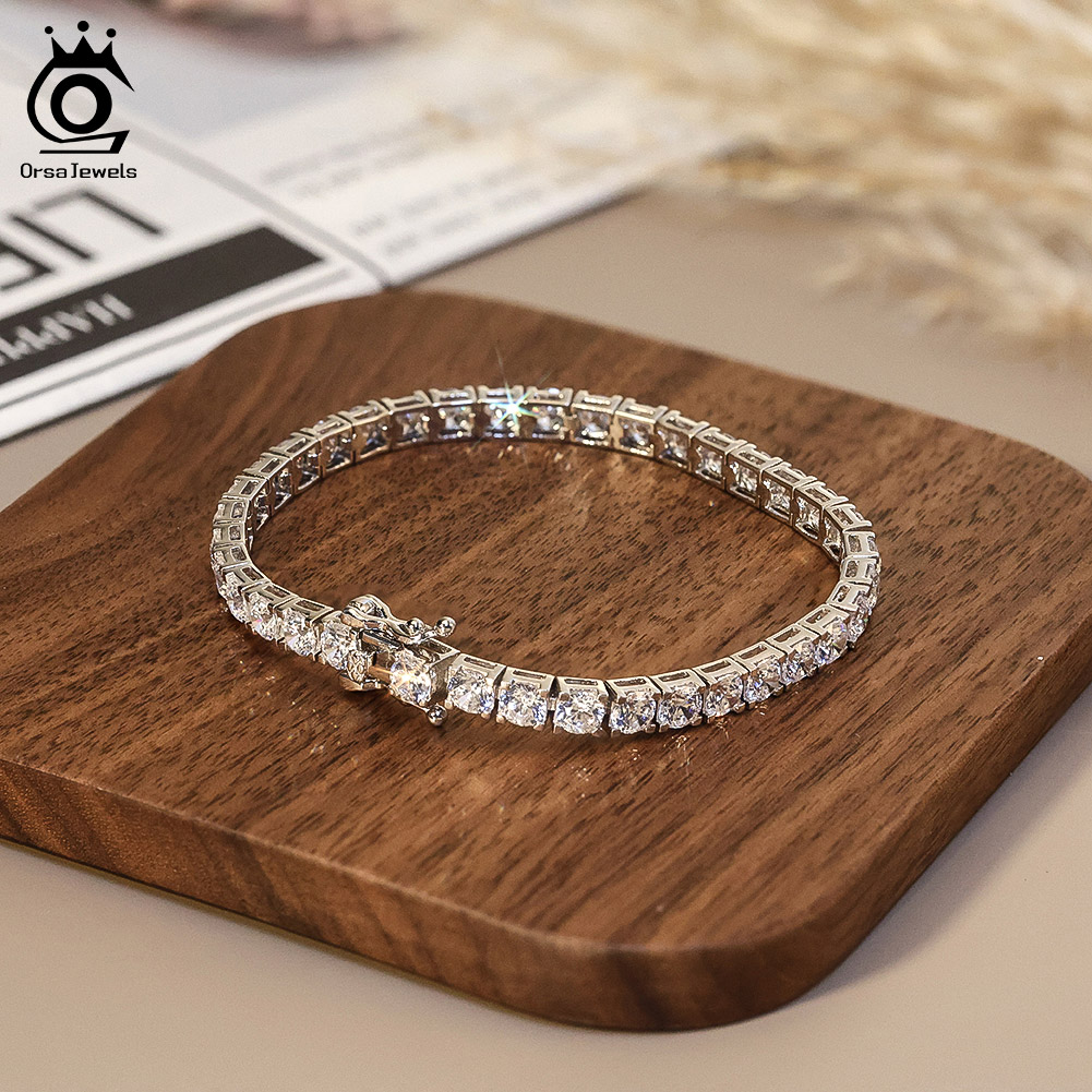 ORSA JEWELS 2mm 3mm 4mm 5A Cub - Tennis Bracelet Cubic ulasan dan harga