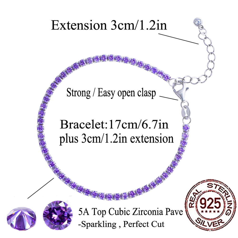 CWWZircons 100% 925 Sterling S - Tennis Bracelet Cubic ulasan dan harga