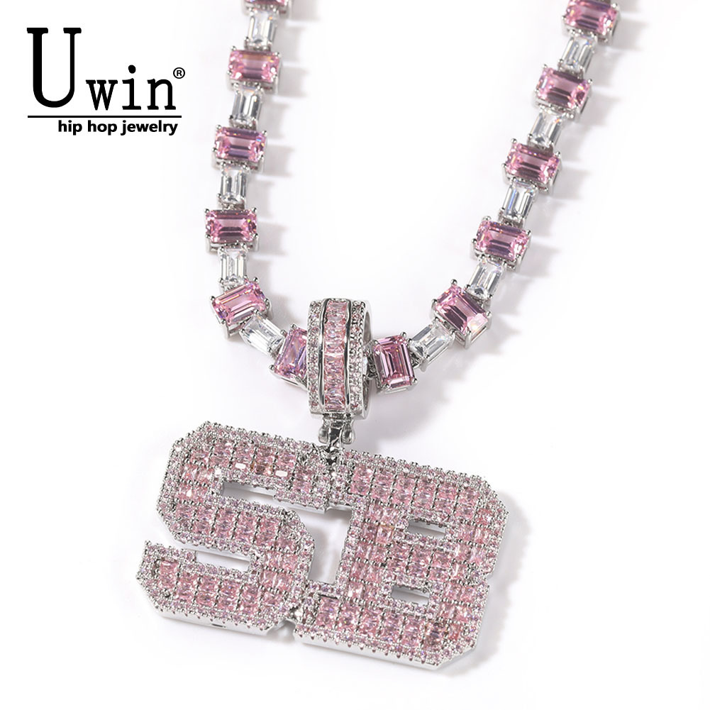 Uwin Pink Baguette Letters Cus - Tennis Bracelet Cubic ulasan dan harga