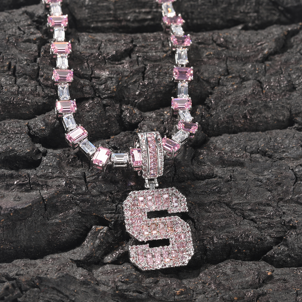 Uwin Pink Baguette Letters Cus - Tennis Bracelet Cubic ulasan dan harga
