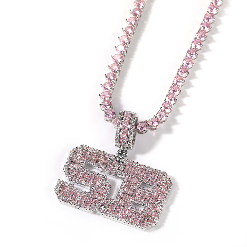 Uwin Pink Baguette Letters Cus - Tennis Bracelet Cubic ulasan dan harga