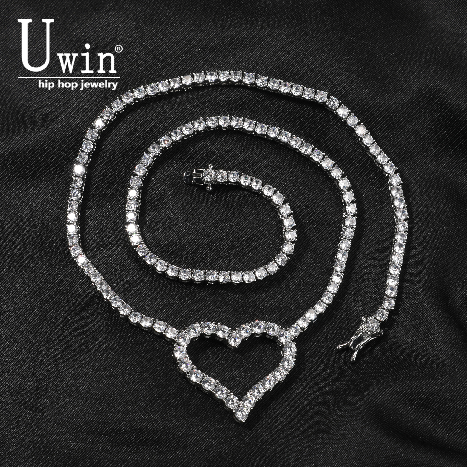 Uwin 3mm Tennis Chain With Lov - Tennis Bracelet Cubic ulasan dan harga