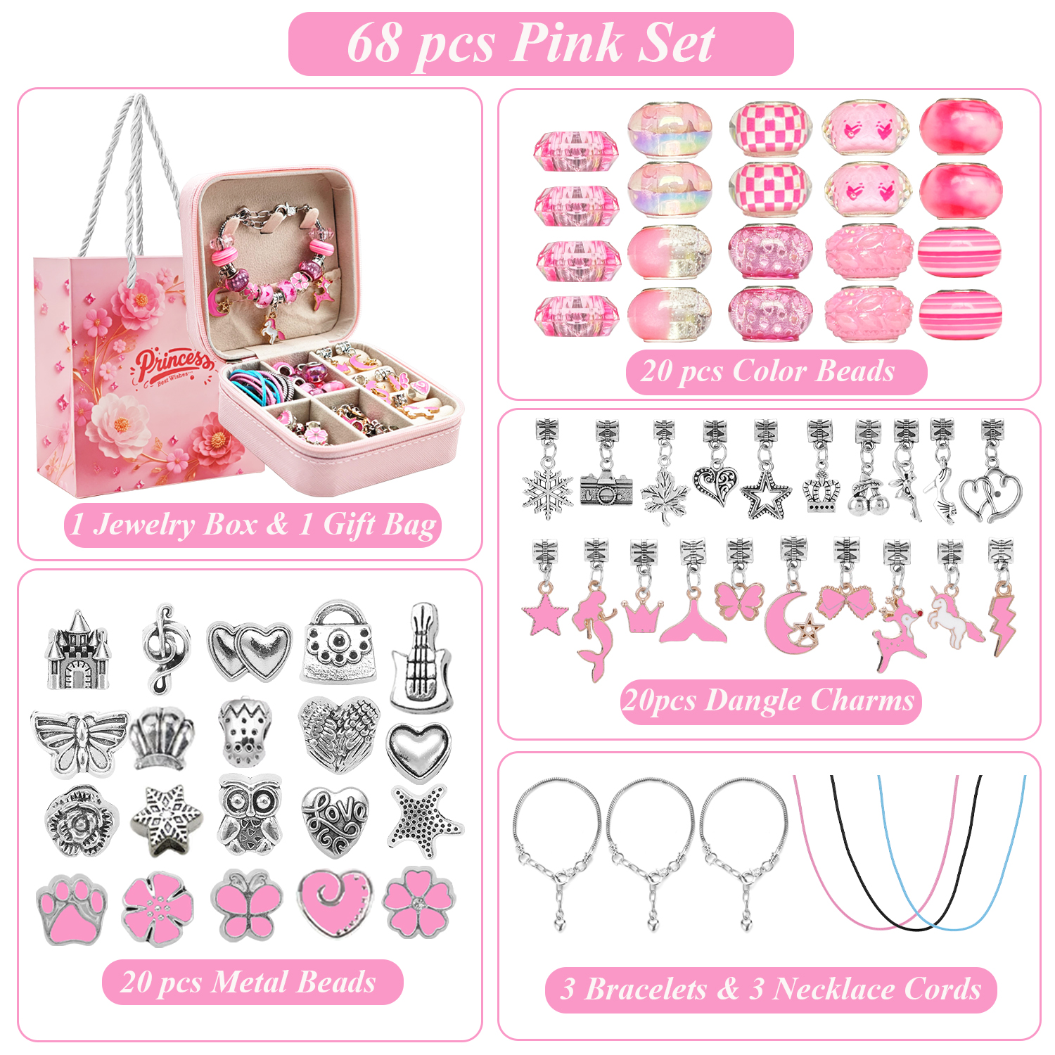 68pcs pink beaded jewelry set, - Fine Jewelry & Watches Photos ulasan dan harga