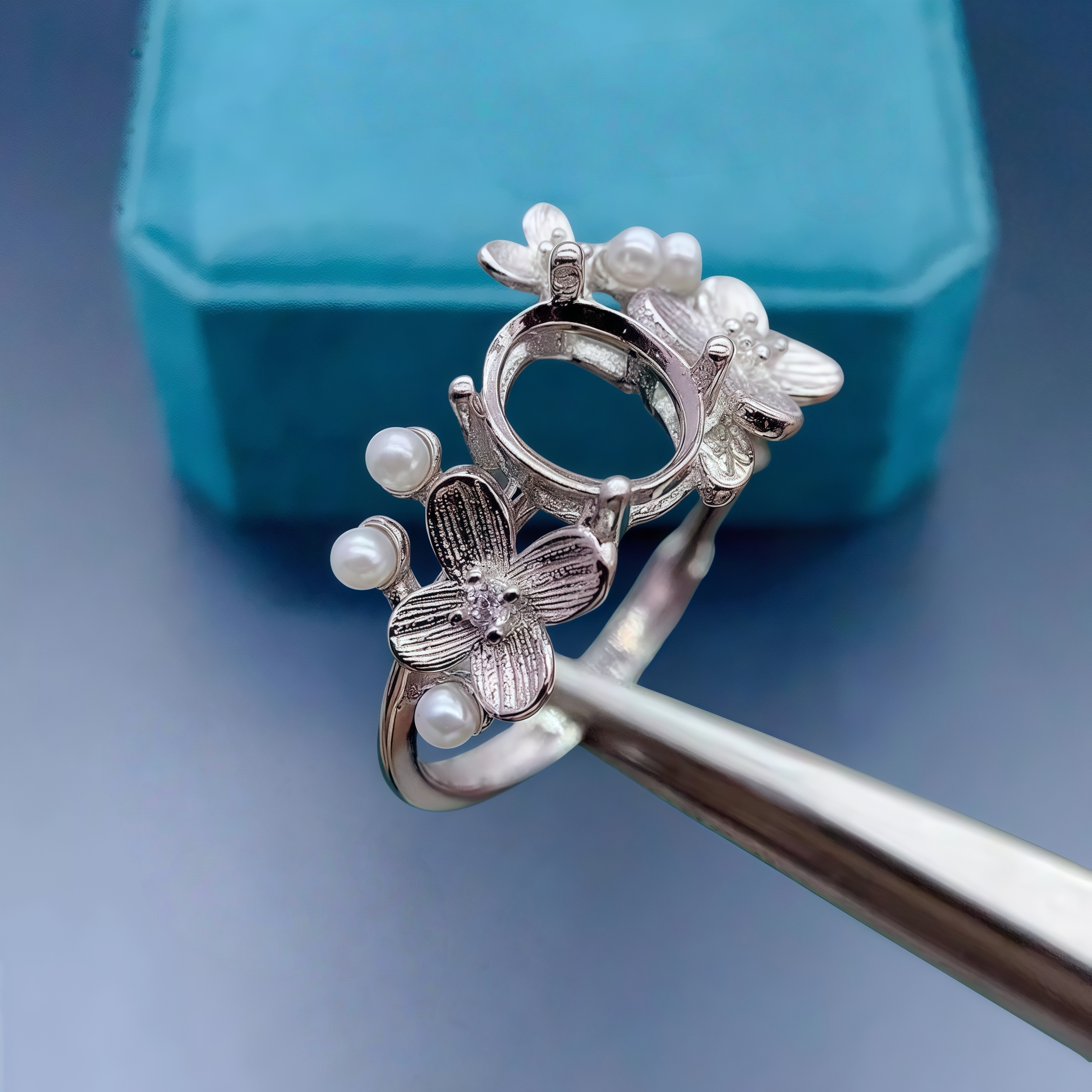 Setting 6*8mmEllipse Stone Fas - Sterling Silver Ring ulasan dan harga